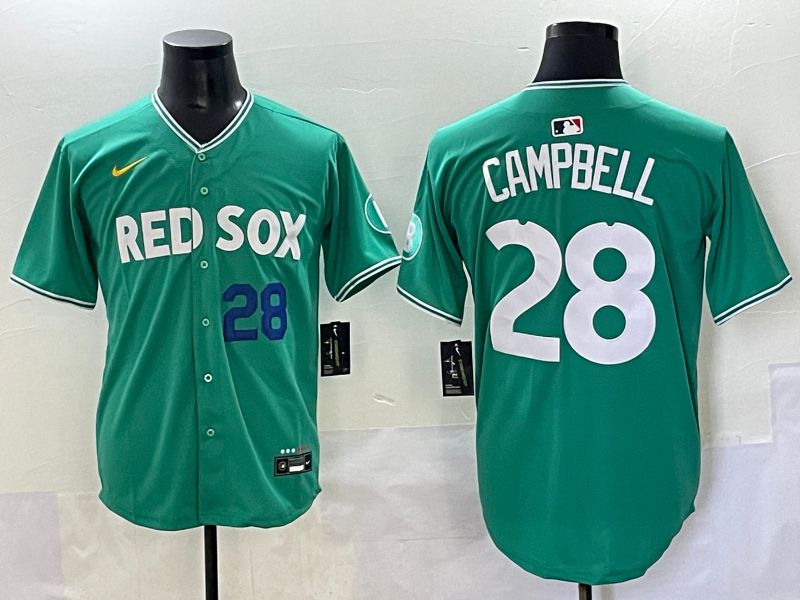 Men 2025 Boston Red Sox #28 Campbell Dark Green Joint Name Nike MLB Jersey style 2->boston red sox->MLB Jersey